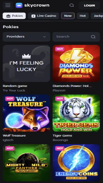 sky crown casino slots mobile