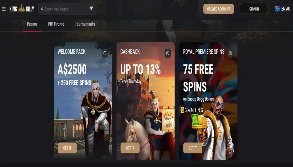 King Billy Bonuses