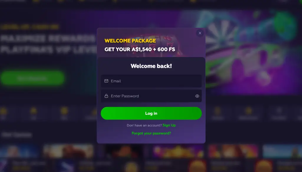 Playfina casino login
