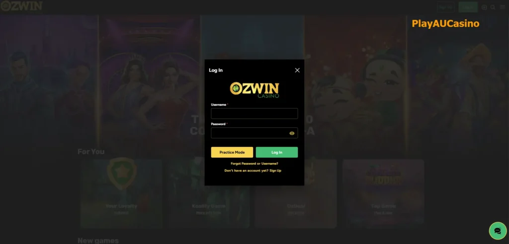 How to Login at Ozwin Casino Site