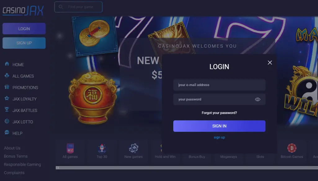 CasinoJax Login