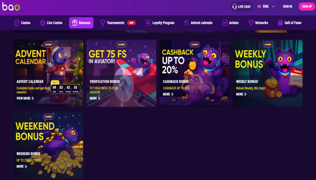 Bao Casino Bonuses
