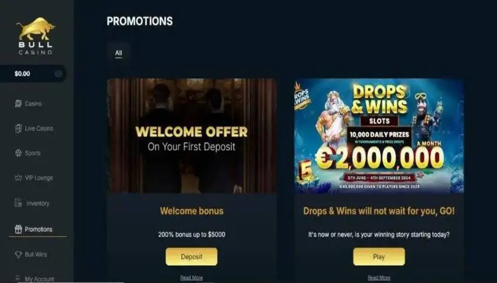 Bull Casino Bonuses