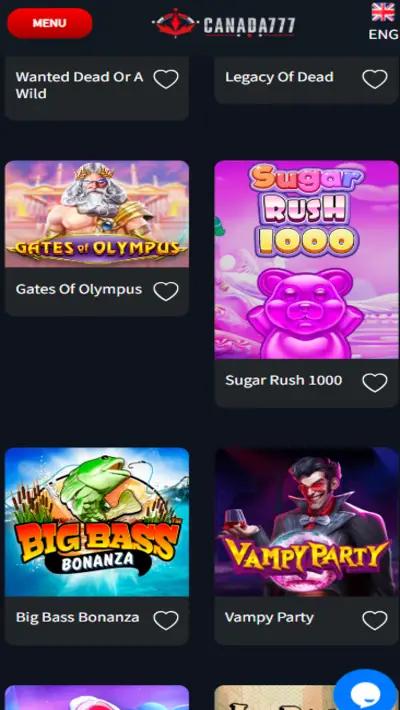 Canada777 Casino Games Mobile