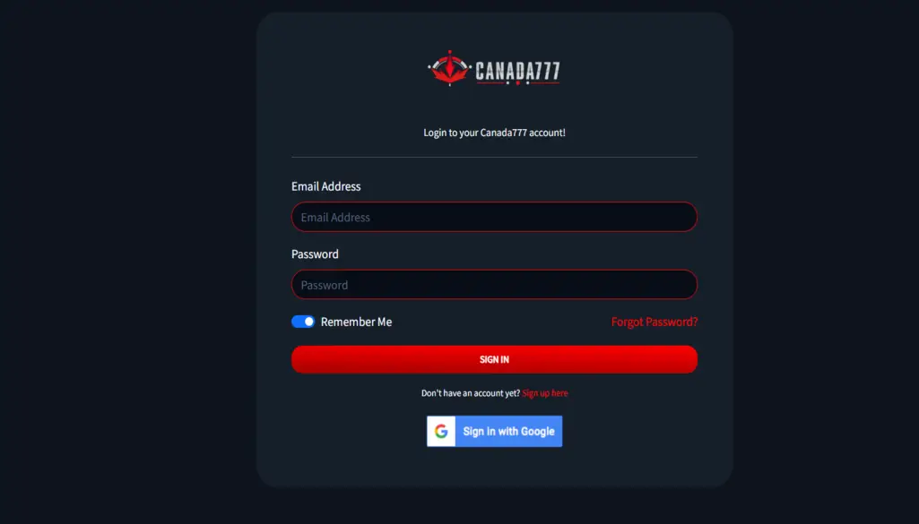 Canada777 Casino Login