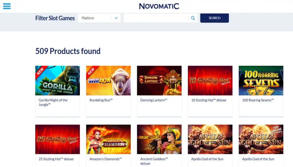 Novomatic Slot Games