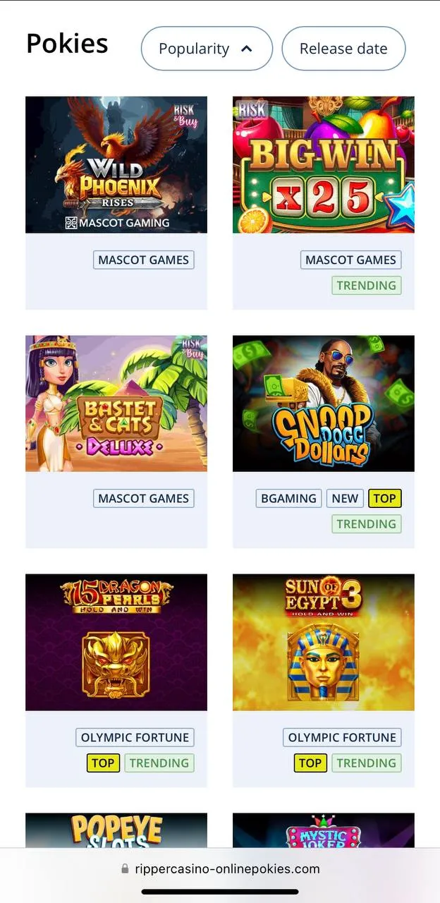 Ripper mobile casino screenshot 4